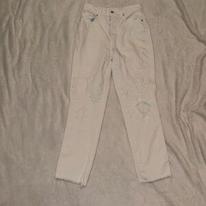 Lucky Brand White High Rise Mom Jean